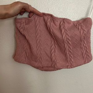 Pink knitted strapless top never worn